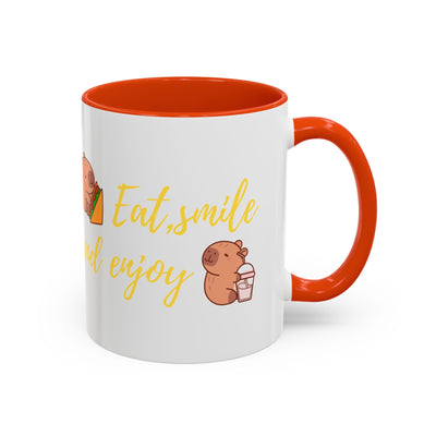 capibara  eat smile and enjoy