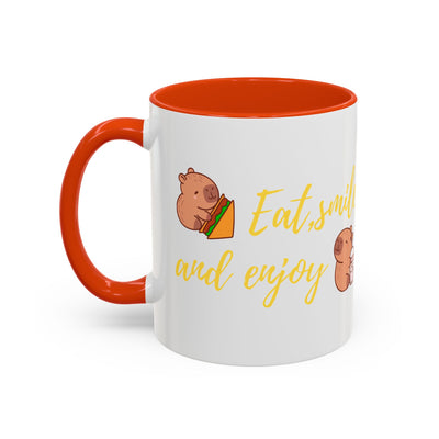 capibara  eat smile and enjoy