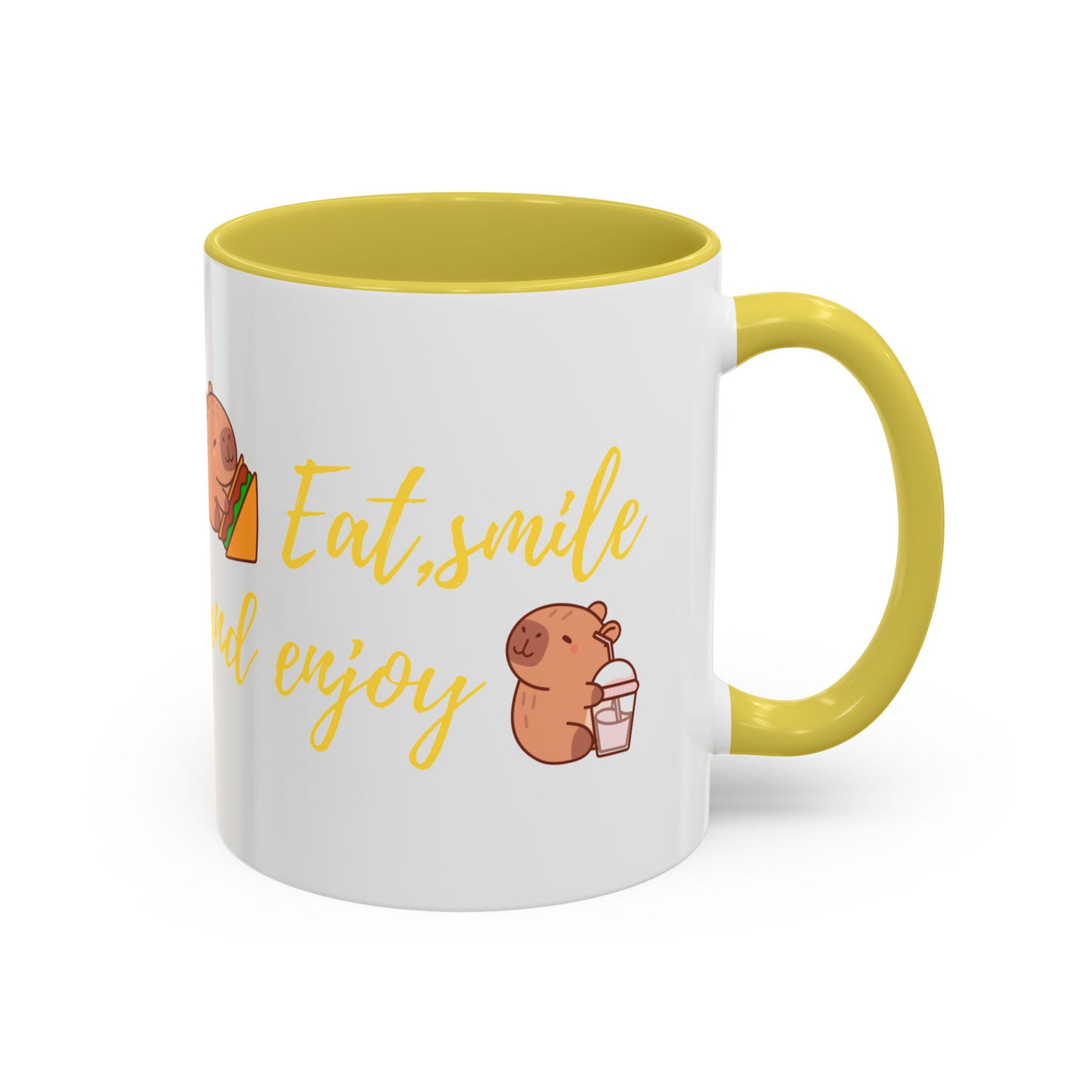 capibara  eat smile and enjoy