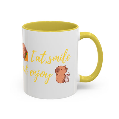 capibara  eat smile and enjoy