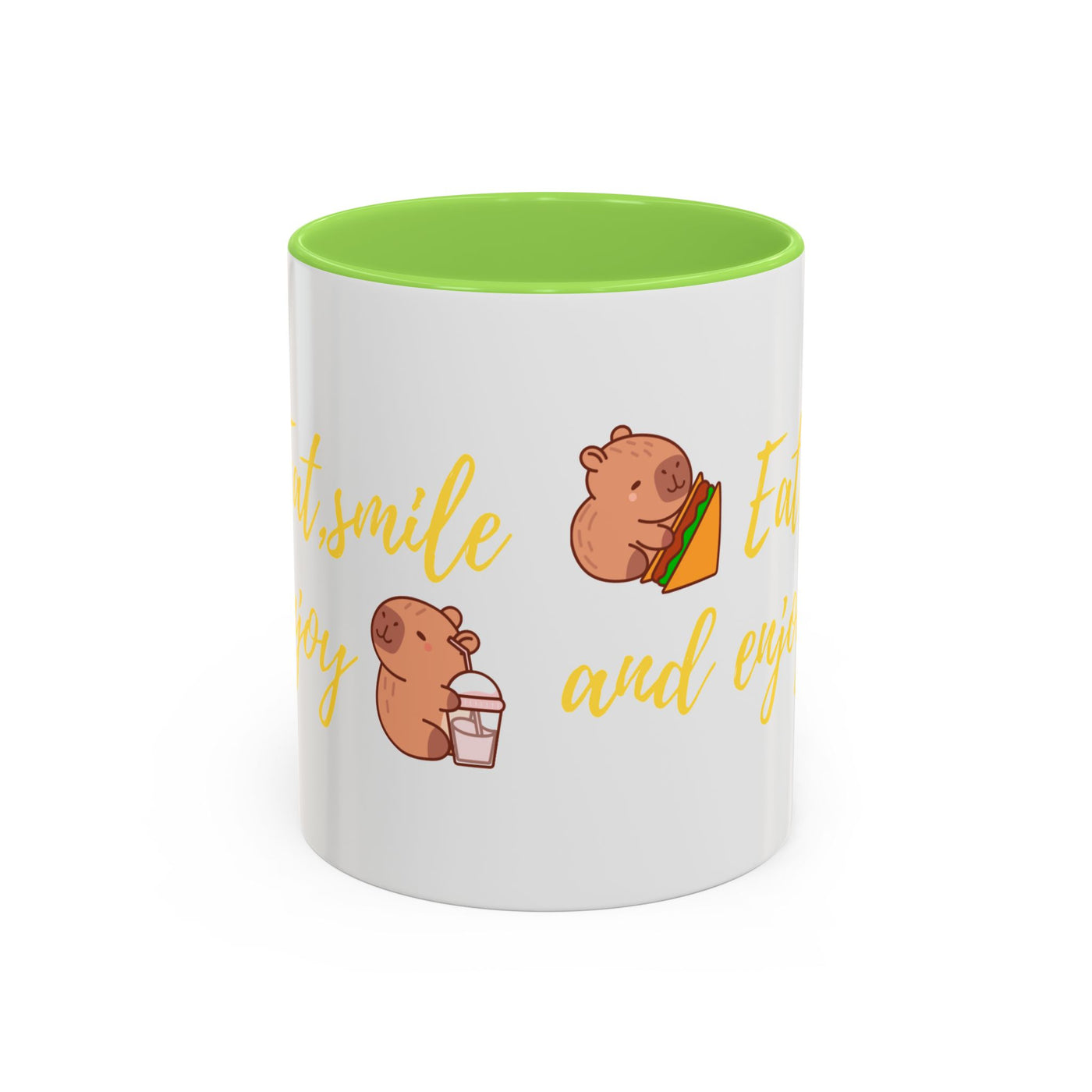 capibara  eat smile and enjoy