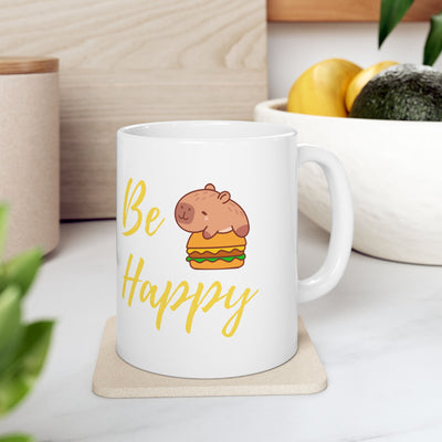 "Capybara Be Happy – Tropical Serenity Mug"
