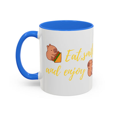 capibara  eat smile and enjoy