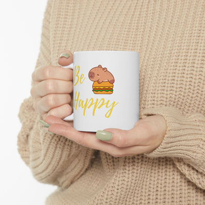"Capybara Be Happy – Tropical Serenity Mug"