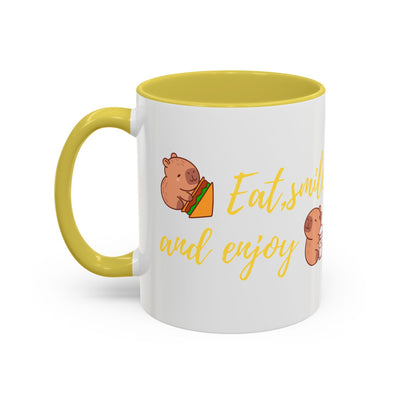 capibara  eat smile and enjoy