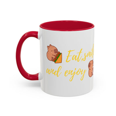 capibara  eat smile and enjoy