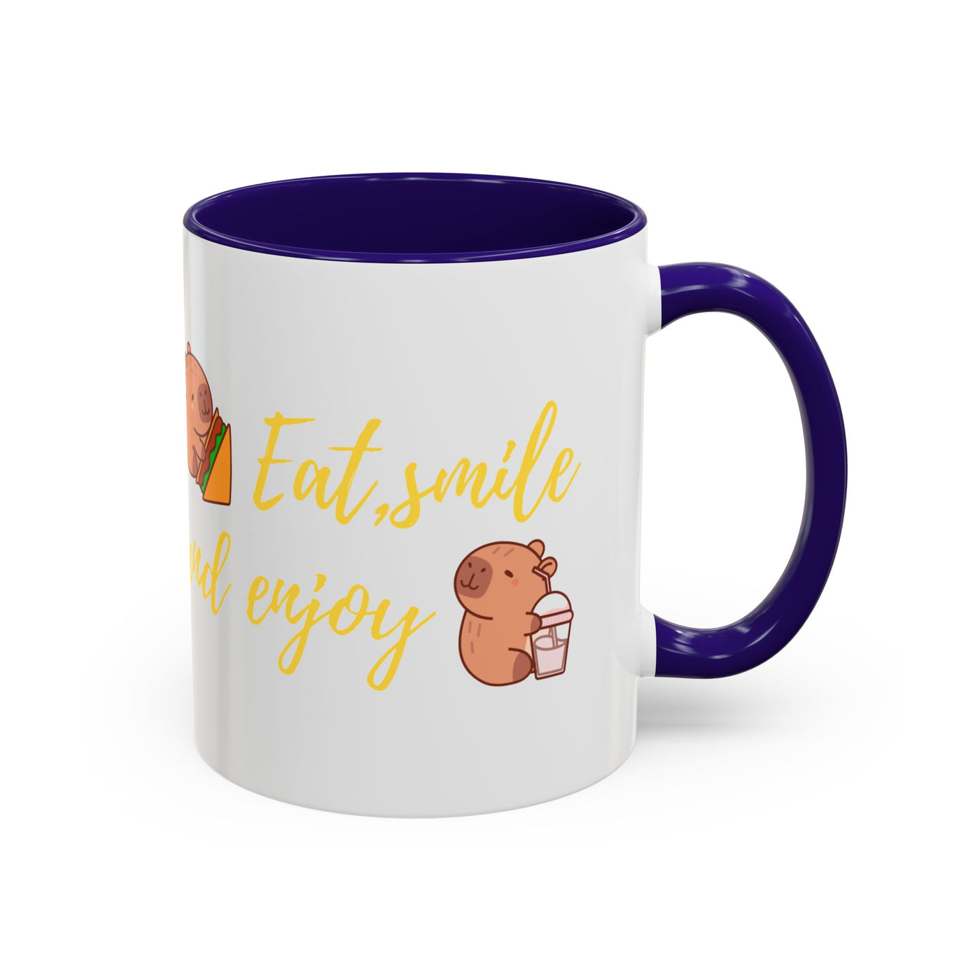 capibara  eat smile and enjoy