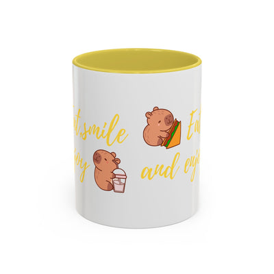 capibara  eat smile and enjoy
