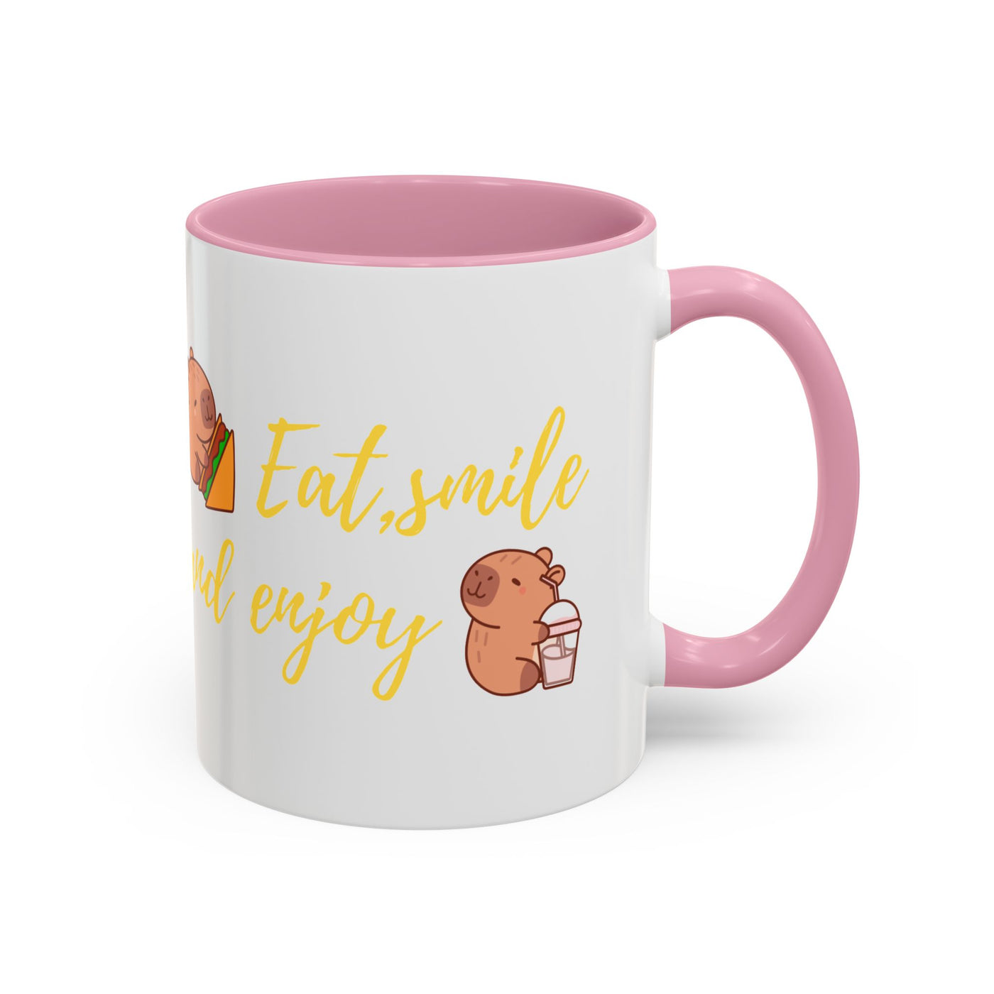capibara  eat smile and enjoy