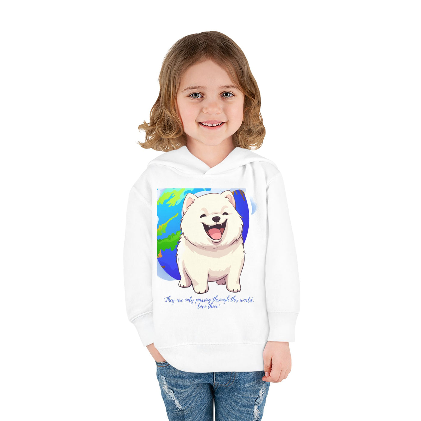 Toddler Pullover Fleece Hoodie - Love for Dogs Sticker Lover Gift