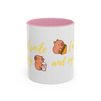 capibara  eat smile and enjoy