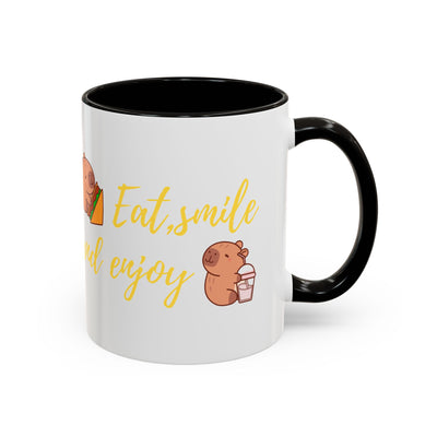 capibara  eat smile and enjoy