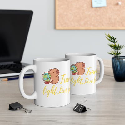 "Beni Capybara Mug – Travel Light, Live Free"