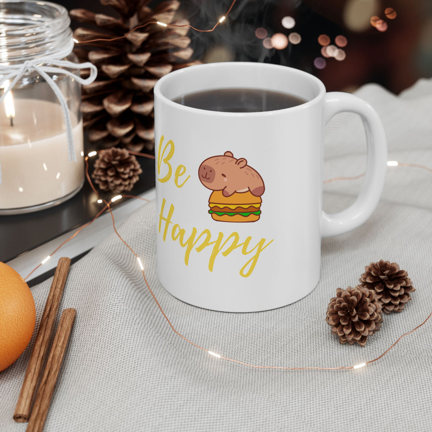 "Capybara Be Happy – Tropical Serenity Mug"