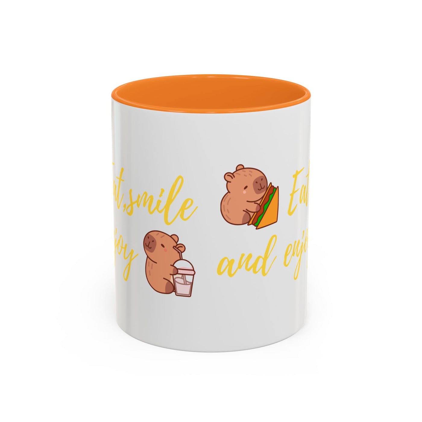 capibara  eat smile and enjoy