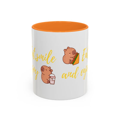 capibara  eat smile and enjoy