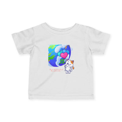 X7 "Happy Kitten Kids Tee – Kawaii Heart Balloon Design for 5 Year Olds"