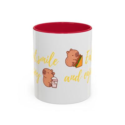 capibara  eat smile and enjoy
