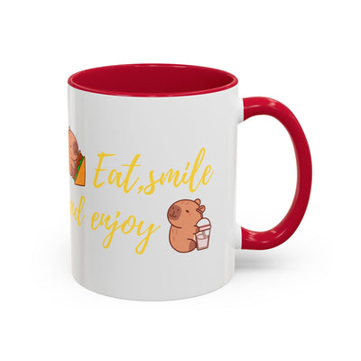 capibara  eat smile and enjoy