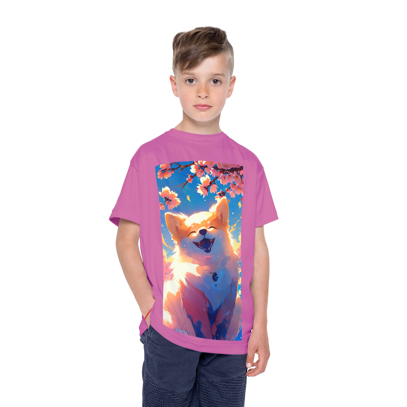 T11 - Pink Happy Puppy Kids T-Shirt | Premium Organic Cotton Design Aurakidz