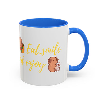 capibara  eat smile and enjoy