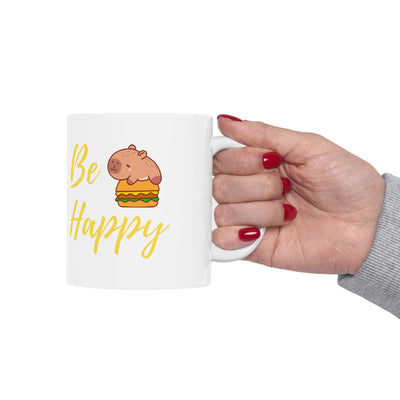 "Capybara Be Happy – Tropical Serenity Mug"