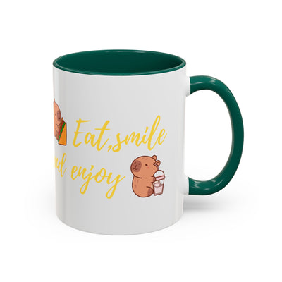 capibara  eat smile and enjoy