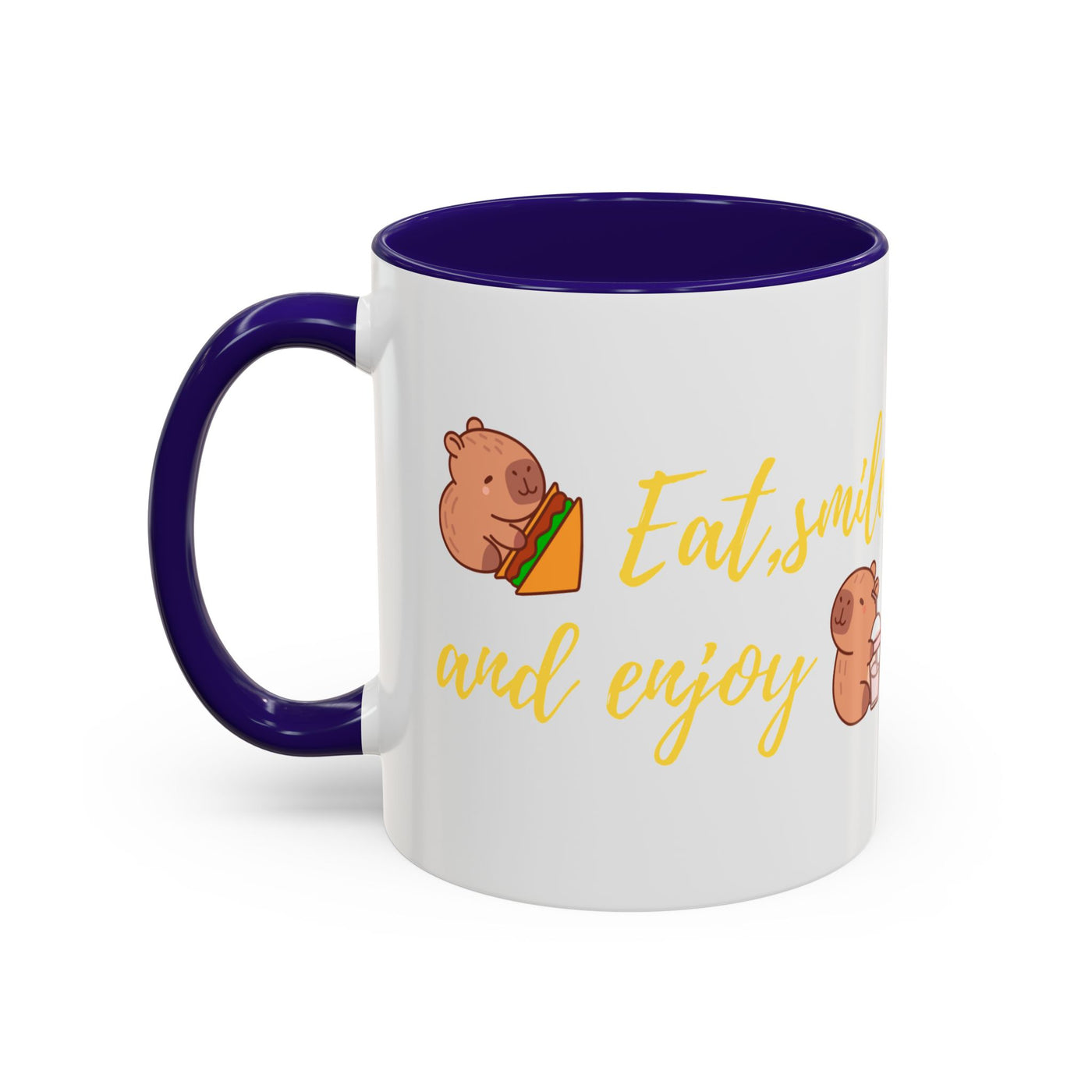 capibara  eat smile and enjoy