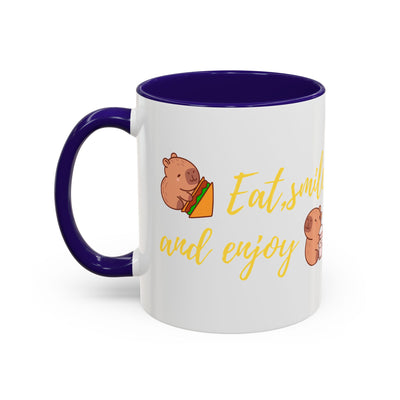 capibara  eat smile and enjoy