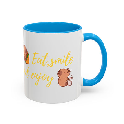 capibara  eat smile and enjoy