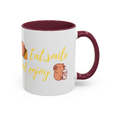 capibara  eat smile and enjoy