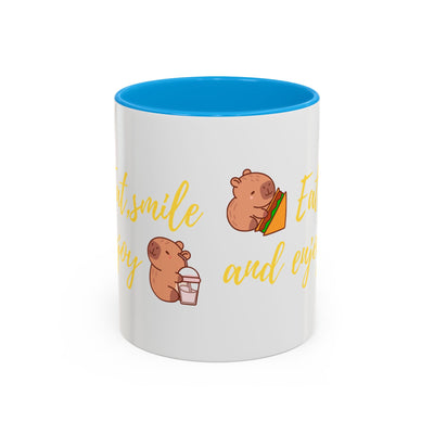 capibara  eat smile and enjoy