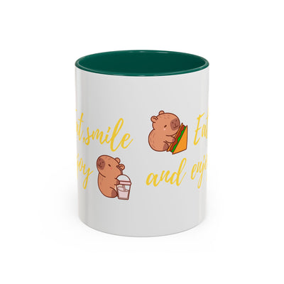 capibara  eat smile and enjoy
