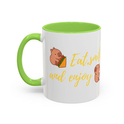 capibara  eat smile and enjoy