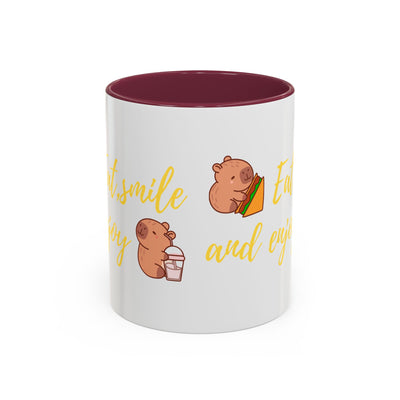 capibara  eat smile and enjoy