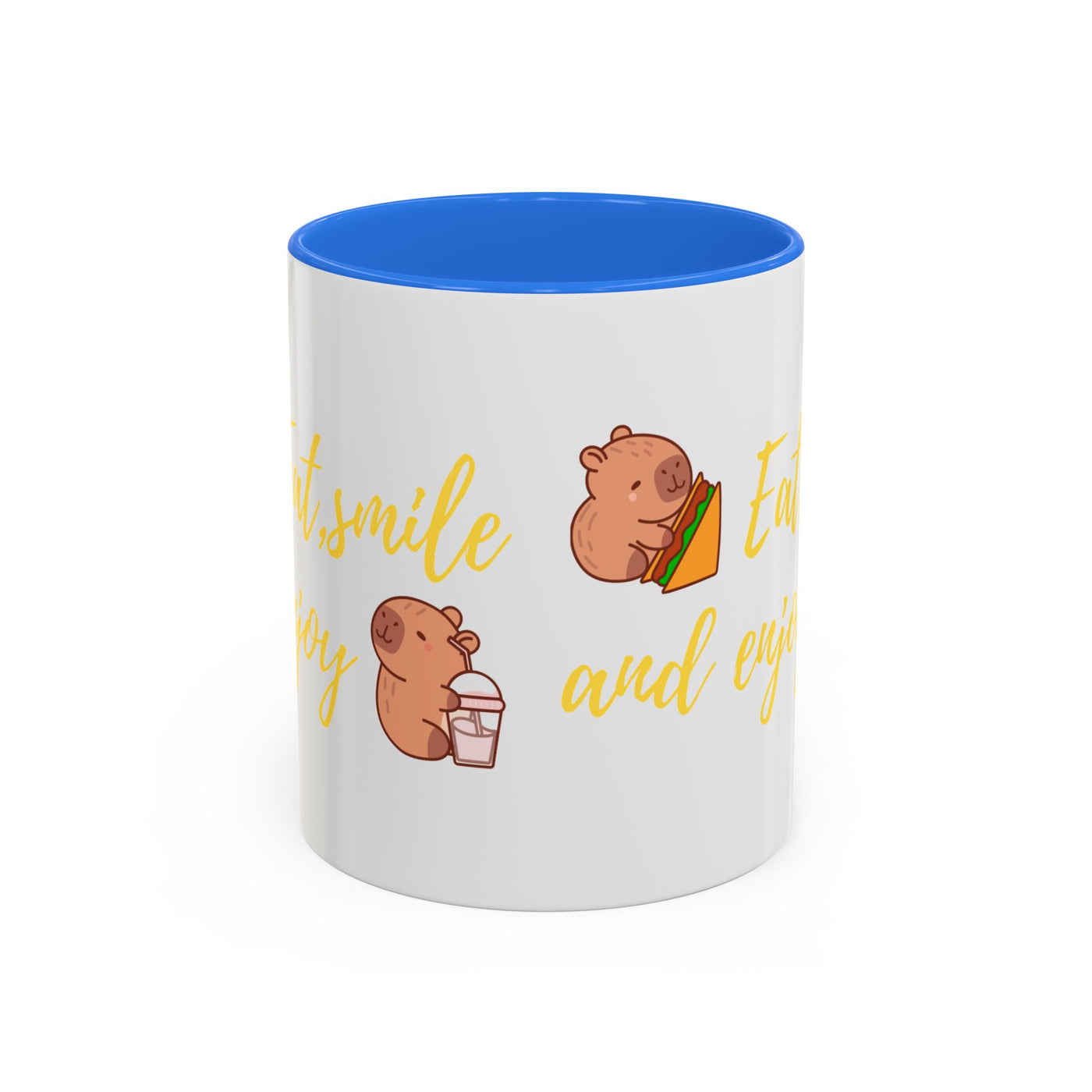 capibara  eat smile and enjoy