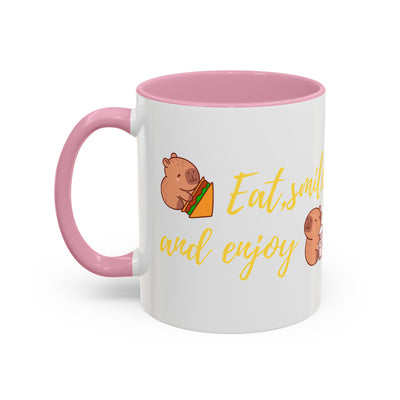 capibara  eat smile and enjoy