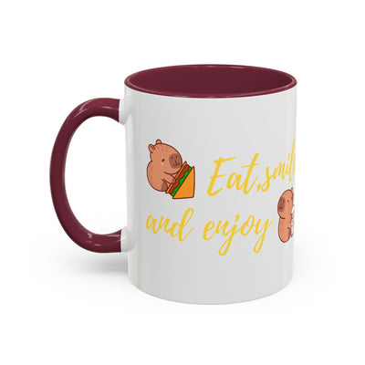 capibara  eat smile and enjoy